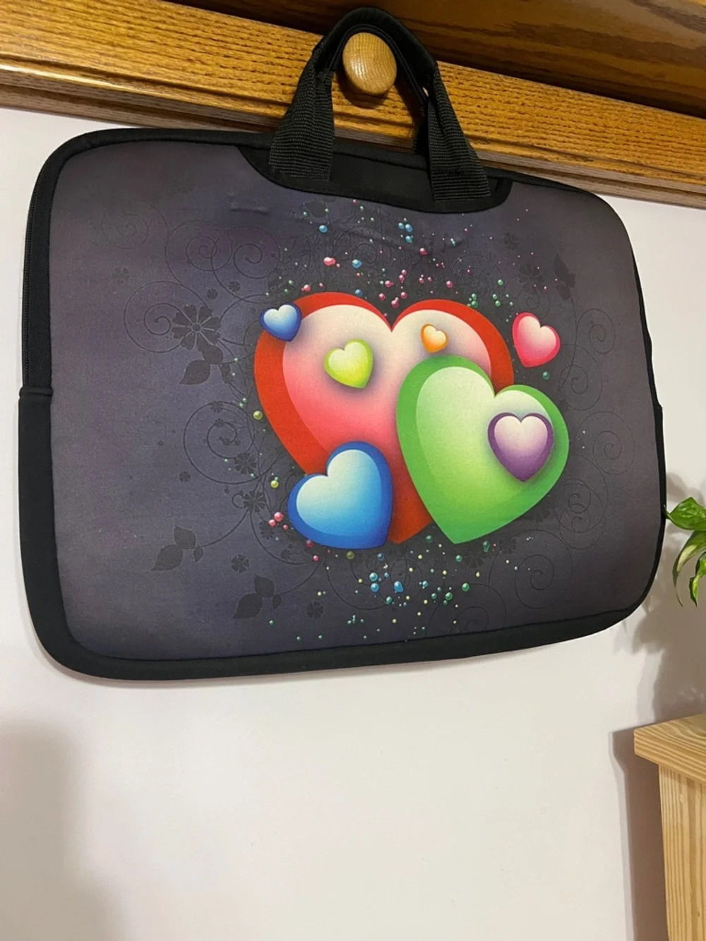Colorful Heart Graphic Laptop Sleeve - Multi-Color Hearts